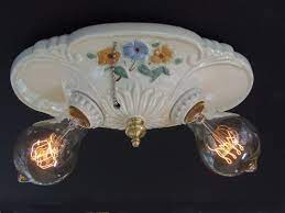 It is not only about the color, materials, shapes, and forms; Vintage Porcelain Flush Mount Ceiling Light Fixture Rewired Etsy Flush Mount Ceiling Light Fixtures Ceiling Lights 1920s Light Fixtures