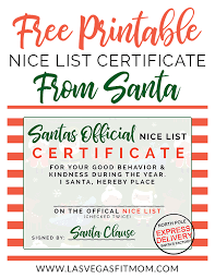 Santas Official Nice List Certificate Free Printable Nice List Certificate Santa S Nice List Free Printable Santa Letters