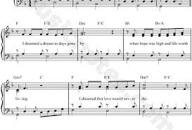 I Dreamed A Dream From Les Miserables Sheet Music Easy Piano In F Major Download Print Piano Sheet Music Free Piano Sheet Music Sheet Music