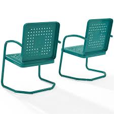 Shop outdoor dining chairs and outdoor patio chairs for the outdoors at everyday low prices at walmart.ca. Crosley Bates Metal Patio Chair In Turquoise Set Of 2 Co1025 Tu