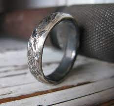 Sterling Silver Mens Wedding Band 5mm Distressed Ring Unique Etsy Rings For Men Mens Wedding Rings Black Sterling Silver Mens Wedding Bands