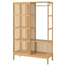 Nordkisa Open Wardrobe With Sliding Door Bamboo Find It Here Ikea Open Wardrobe Sliding Wardrobe Doors Scandinavian Furniture Design
