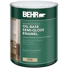 One quart will cover 100 square feet. Behr 1 Qt Med Oil Based Semi Gloss Enamel Interior Exterior Paint 384004 The Home Depot