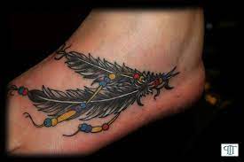 Pin By Soulful Longings On Body Art Feather Tattoo Foot Native American Feather Tattoo Indian Feather Tattoos
