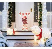 Joyfy 3D Plush Polar Bears Yard Light Christmas Outdoor Decorations,80  Pre-Lit LED Christmas Decorations,Christmas Yard Light with Stakes  Decorations ...