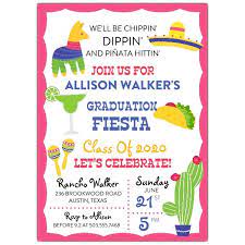 What graduation party theme do you choose for a 10 and 13 year old that isn't carnival or beach? Taco Fiesta Graduation Party Invitation Paperstyle