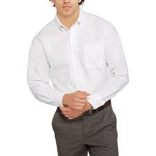 George Big Men S Long Sleeve Oxford Dress Shirt White Oxford Dress