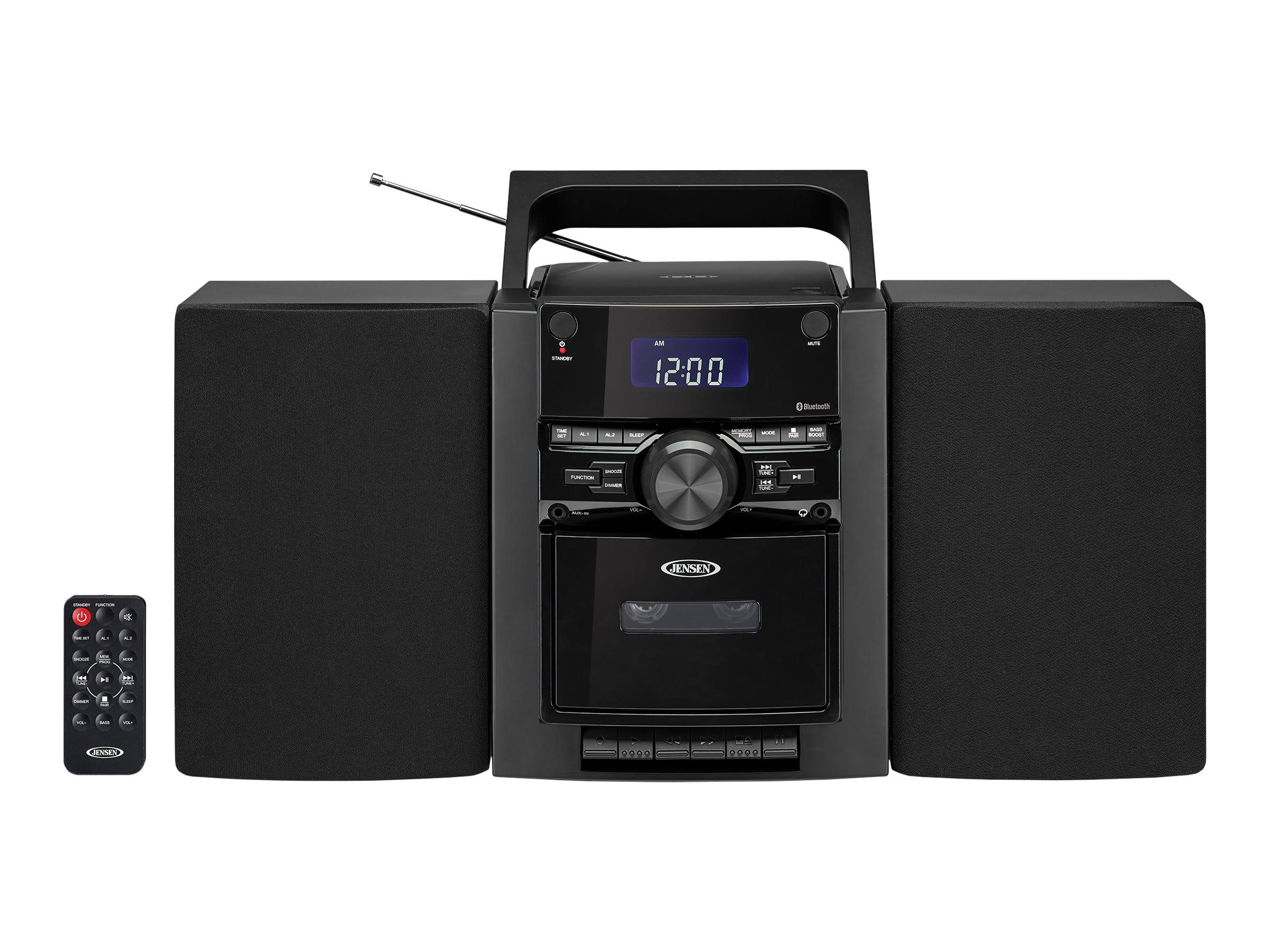 Jensen Bluetooth Portable CD Music System with Cassette Player and AM/FM Radio