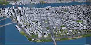 Manhattan City 3d Model New York Usa 40km In 2020 Manhattan City City City Model