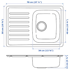 Use our size comparison calculator to compare the dimensional properties of ikea vattudalen kitchen sink with other related elements from our database. Fyndig Inset Sink 1 Bowl With Drainboard Stainless Steel Ikea