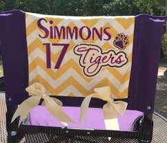 Ready For Some Football With My New Personalized Stadium Chair Cover Created By Pamela Riche Of Bossier C Stadium Chairs White Leather Dining Chairs Art Chair