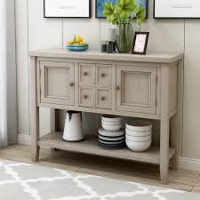 Buffet Cabinet Sideboard Kitchen Storage Cabinet With 4 Drawers 2 Cabinets 1 Shelf Home Furniture Console Storage Cabinet Upgrade Pine And Mdf Buffet Table In 2020 Dining Room Console Sideboard