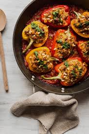 Poivrons Farcis A La Saucisse Italienne K Pour Katrine Italian Recipes Stuffed Peppers Italian Sausage