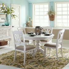 Coralayne silver vanity and mirror with stool. Summer House White 5 Piece Round Dining Set Weekends Only Furniture