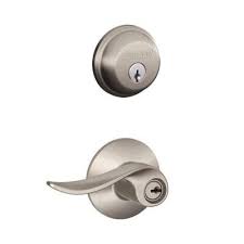 Schlage Satin Nickel Single Cylinder Deadbolt With Sacramento Entry Door Lever Combo Pack Fb50n V Sac 619 The Home Depot In 2020 Entry Door Handles Entry Doors Single Cylinder Deadbolt