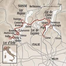 Circuit Carte Italie Trilogie Des Lacs Come Majeur Et Orta Lac Italie Italie Lac Majeur Italie