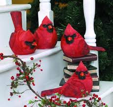 4 Large Resin Red Cardinal Bird Figurine Picclick Com Christmas Tree Decorating Tips Cardinal Decor Christmas Decorations