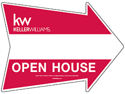 18 X 24 Stock Arrow Shape Open House Keller Williams Real Estate Signs Realtor Signs Open House Keller Williams Real Estate
