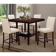 Ciara Espresso 5 Pc 48 Round Counter Height Dining Set In 2020 Counter Height Table Sets Counter Height Dining Table Set Dining Room Sets