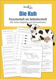 Die Kuh Forscherheft Als Selbstlernheft Lernen Schuler Antworten Forscher