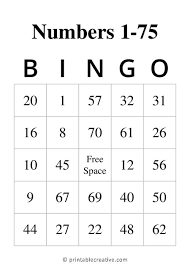 8 16 43 48 70. Numbers 1 75 Bingo