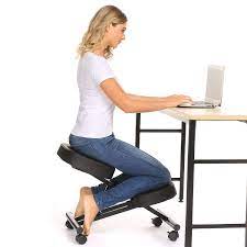 Papafix Ergonomic Kneeling Chair Faux Leather Thick Comfortable Moulded Foam Cushions Smooth Gliding C Tabouret Reglable Chaise Ergonomique Chaise Bureau