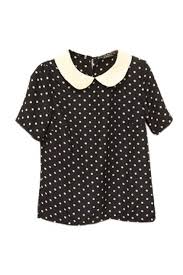 Dots Print Navy Blue Chiffon Top Clothes Chiffon Tops Tops