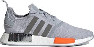 This adidas nmd for women r1 displays a combination of pink and core black on its knit upper added with a cloud white boost midsole. Adidas Nmd R1 Halo Silver Bahia Orange Fy5730