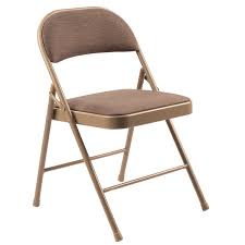 Large seat, tall backrest, and wide armrests make it a seating solution built for rest, relaxation, and rejuvenation. National Public Seating 973 Commercialine Star Trail Brown Metal Folding Chair With Star Trail Brown Padded Fabric Seat