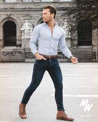 (you'll look like someone wearing a blue shirt and jeans.) denim shirts and denim jeans are never fine. Mali Karakurt Manner Kleidung Manner Outfit Herrenkleidung