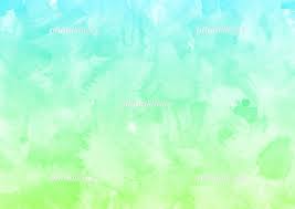 水彩画（青色、水色、黄緑色）