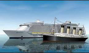Symphony of the seas measures 1,184 ft 5.0 inches in length and has a gross tonnage of 228,081. Titanic Vs Modern Cruise Ships Queen Mary 2 Costa Concordia And Airbus A380 Album On Imgur