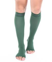 details about doc miller open toe compression socks 20 30 mmhg recovery varicose veins d green