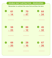 double digit subtraction download free printables for kids