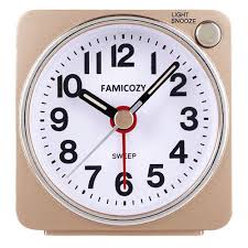 Travel alarm clocks and folding travel alarms by howard miller and seiko travel alarm clocks that are light and don't take up much space for travel. Famicozy Small Lightweight Travel Alarm Clock Quiet Non Ticking Analog Alarm Clock With Snooze And Light Sound Crescendo Easy To Read Mini Quartz Alarm Clock Battery Operated Gold Buy Online In Guyana At Guyana Desertcart Com Productid 59069288