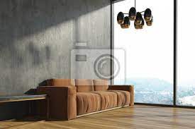 Braunes ledersofa wohnzimmer dekor wohnung wohnzimmer wohnzimmer design wohnzimmerdesign innenarchitektur sofa design haus. Beton Wohnzimmer Braunes Sofa Fototapete Fototapeten Appartment Verspotten Gemutlich Myloview De