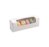 Macaron Boxes - Small White with Window (6 Macarons) 50 or 250 pieces