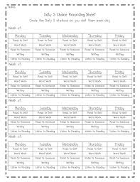 check in chart the daily 5