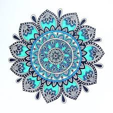 Teal Mandala Mandala Design Art Mandala Mandala Drawing