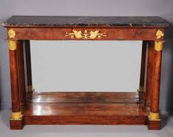 A French Empire Ormolu Mounted Mahogany Console Table With Portor Marble Top Circa 1815 Anti Console Table Antique Leather Furniture Wooden Table And Chairs