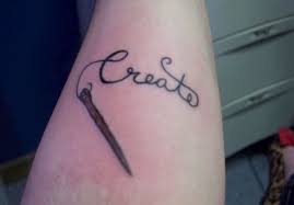 Creative sewing needle tattoo on forearm. 20 Sewing Tattoo Ideas For Creative Girls Styleoholic