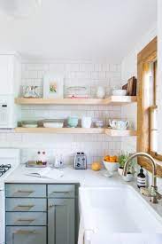 10 Lovely Kitchens With Open Shelving Green Kitchen Cabinets Kitchen Design Small Open Kitchen Shelves