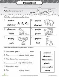 Ph practice and apply other contents Phonics Review Digraph Ph Worksheet Education Com Digraphs Worksheets Digraph Phonics