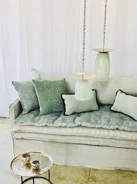 Canape Mille Et Une Nuit 2 Lin Lave Vert D Eau Lin Lave Vert Sauge Et Son Sofa Cover Zahara Chenille Soft Washed Celadon Coussin Vert D Eau Canape Vert Canape