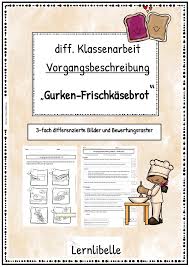 Vorgangsbeschreibung Klassenarbeiten Vorgangsbeschreibung Erste Klasse