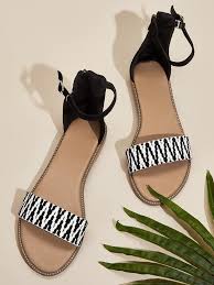 Color Block Ankle Strap Open Toe Sandals Shein Usa Open Toe Sandals Spring Sandals Open Toe