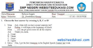 Buku bahasa inggris smp kelas 9 revisi 2017 2018 kurikulum 2013 read more Soal Pat Bahasa Inggris Kelas 9 K13 Revisi 2018 Soal Terbaru