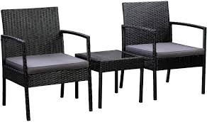 Amazonbasics Outdoor Patio Garden Faux Wicker Rattan Chair Conversation Set With Cushion 3 Piec Buy Patio Furniture Wicker Rattan Chair Buy Outdoor Furniture