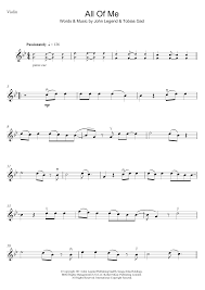 Contains printable sheet music plus an interactive, downloadable digital sheet music file. All Of Me Sheet Music John Legend Violin Solo