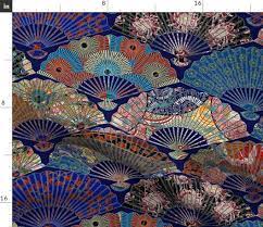 JAPANESE FANS KIRUTO Fabric | Spoonflower